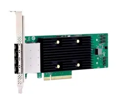 eHBA 9600-16e Tri-Mode Storage Adapter x8, PCIe 4.0 eHBA features 16 external ports for high-performance and increased connectivity