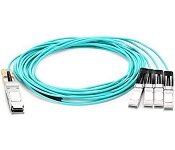 Juniper JNP-100G-AOCBO-20M Qsfp28 To Sfp28, 100Ge To 4X25Ge, Active Optical Cable For Breakout, 20 Meters, Standard Temperature (0 Through 70 Degree C), 3.5W,Ddm, Pull Tab