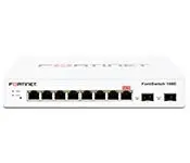 Fortinet FS-108E FortiSwitch-108E Layer 2 FortiGate switch controller compatible switch with 8 x GE RJ45 ports, 2 x GE SFP, Fanless line AC and PSE dual powered.